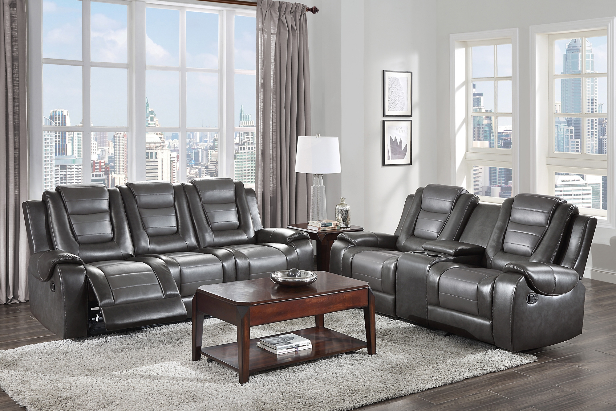 Briscoe Leatherette Reclining Living Room Set