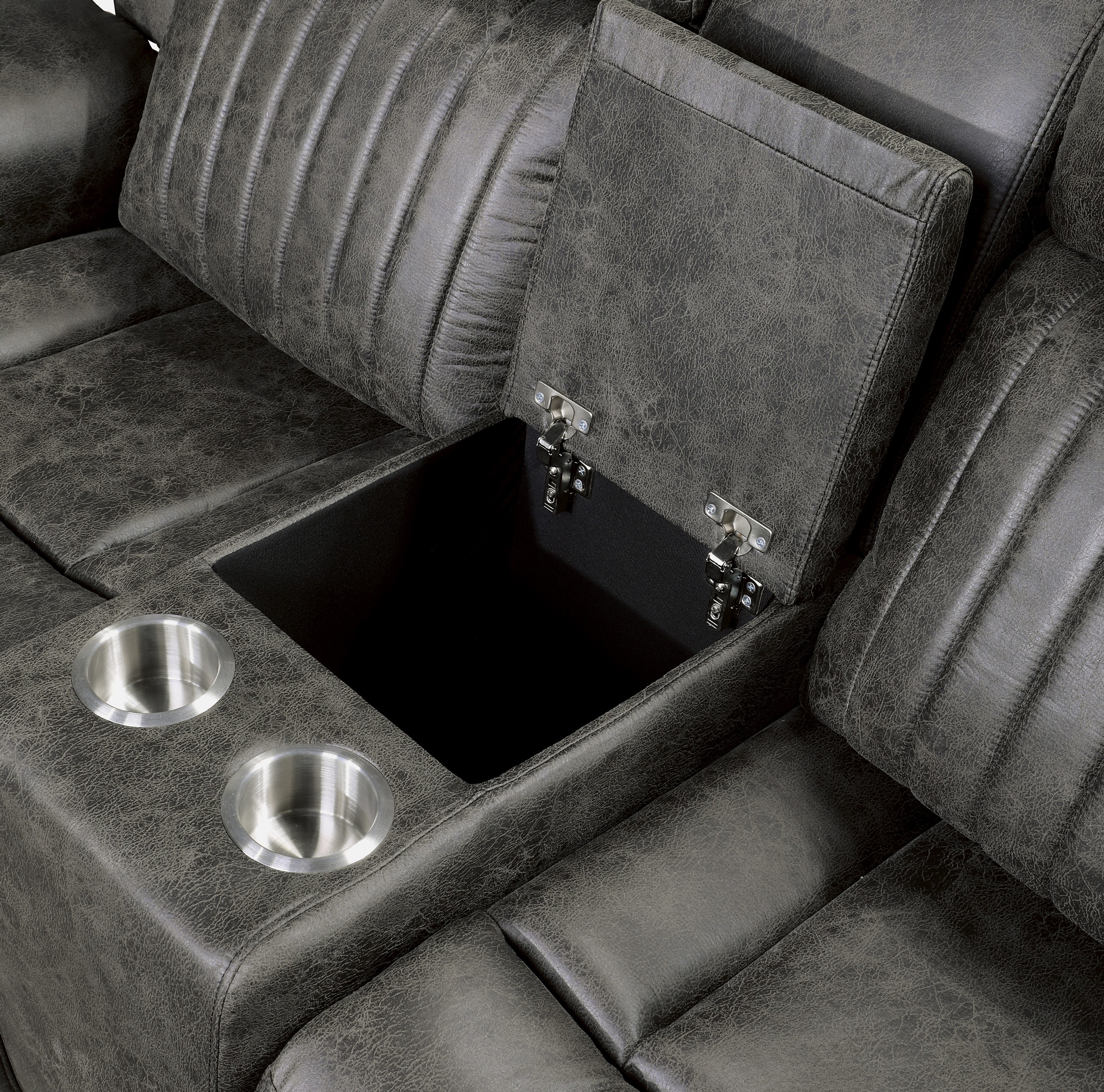 Centeroak Microfiber Double Reclining Loveseat