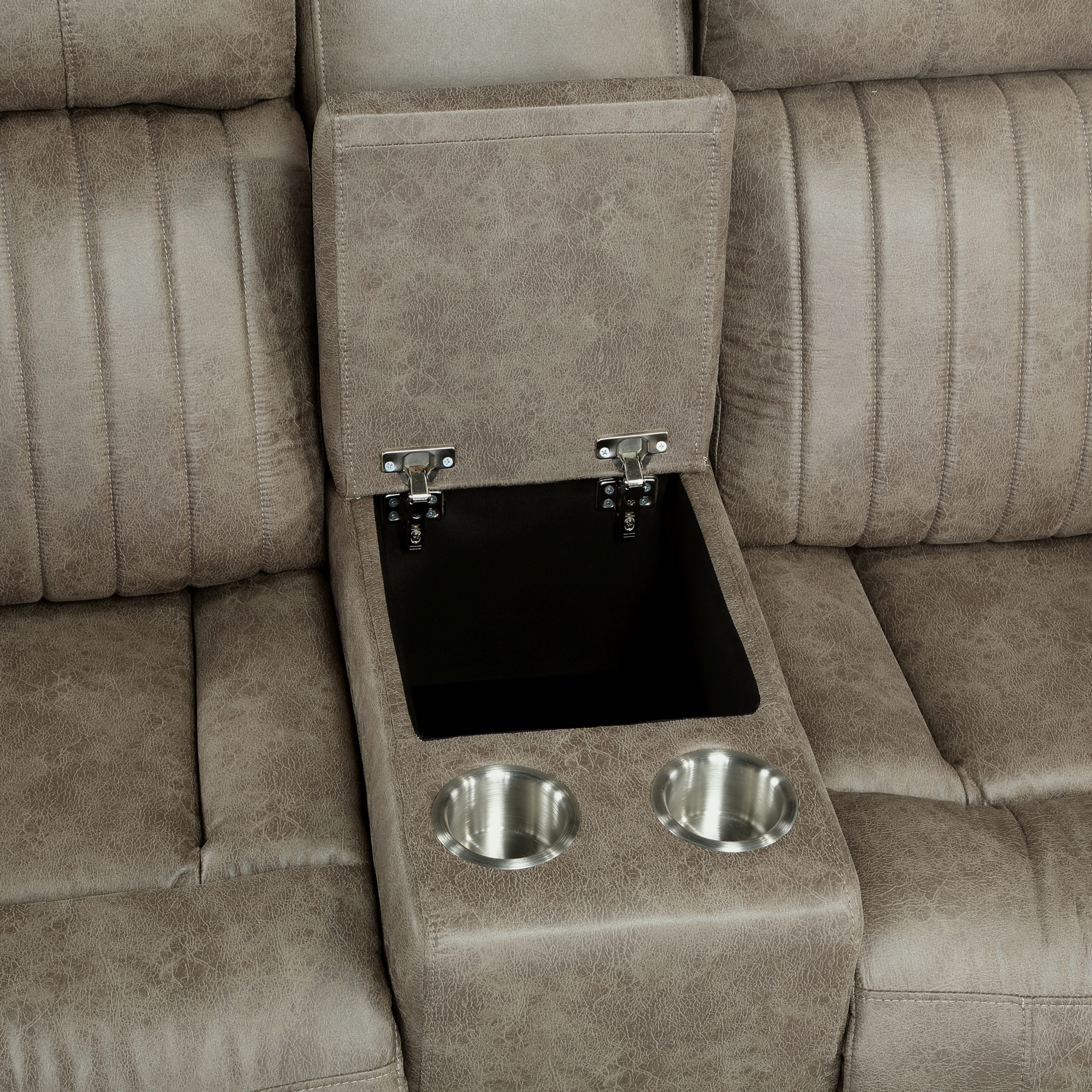 Centeroak Microfiber Double Reclining Loveseat