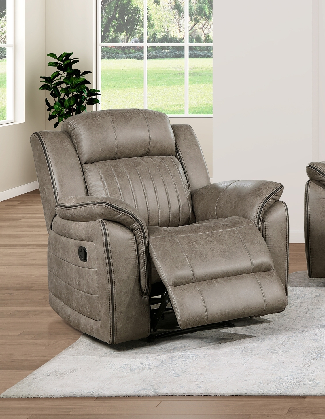 Centeroak Microfiber Reclining Living Room Set