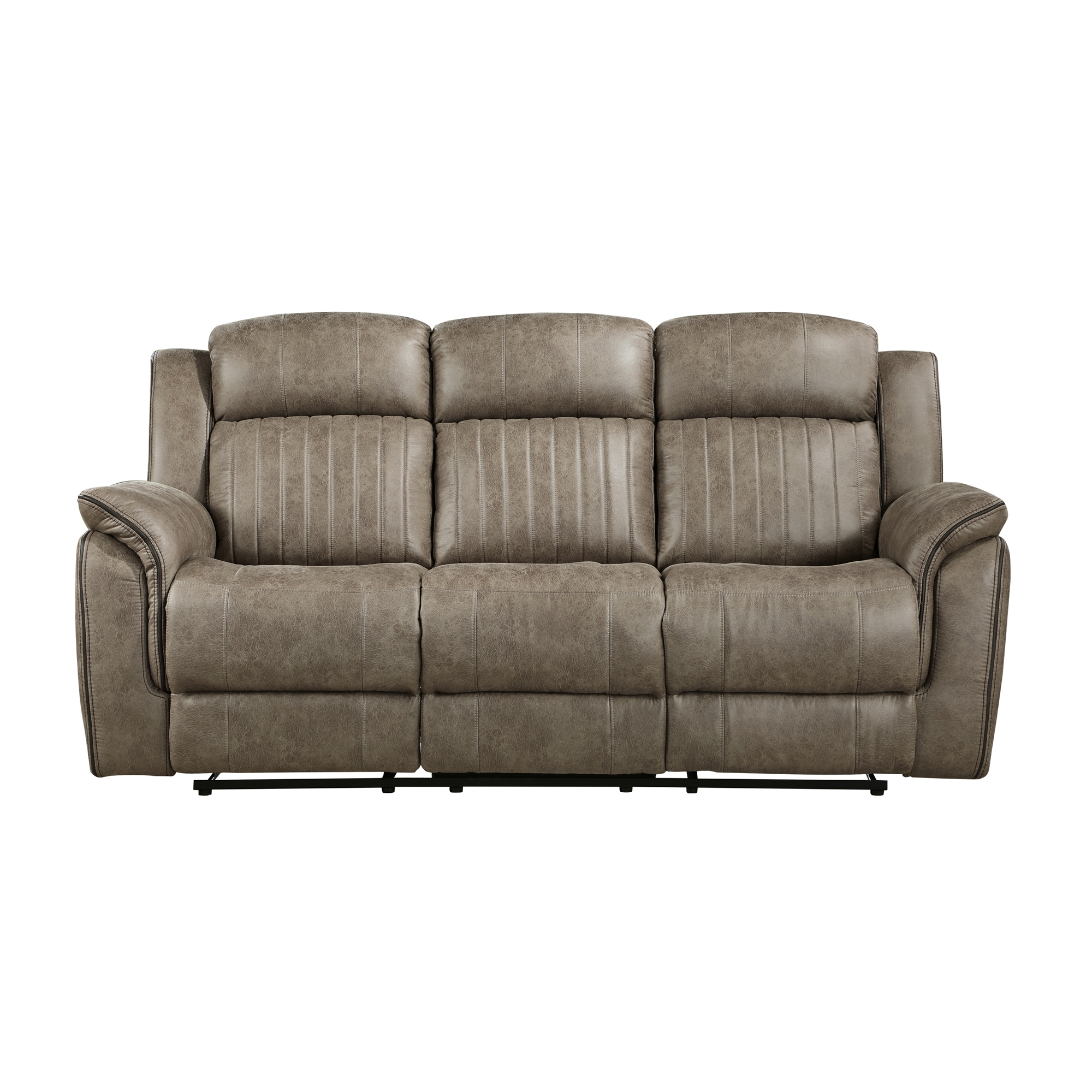 Centeroak Microfiber Double Reclining Sofa
