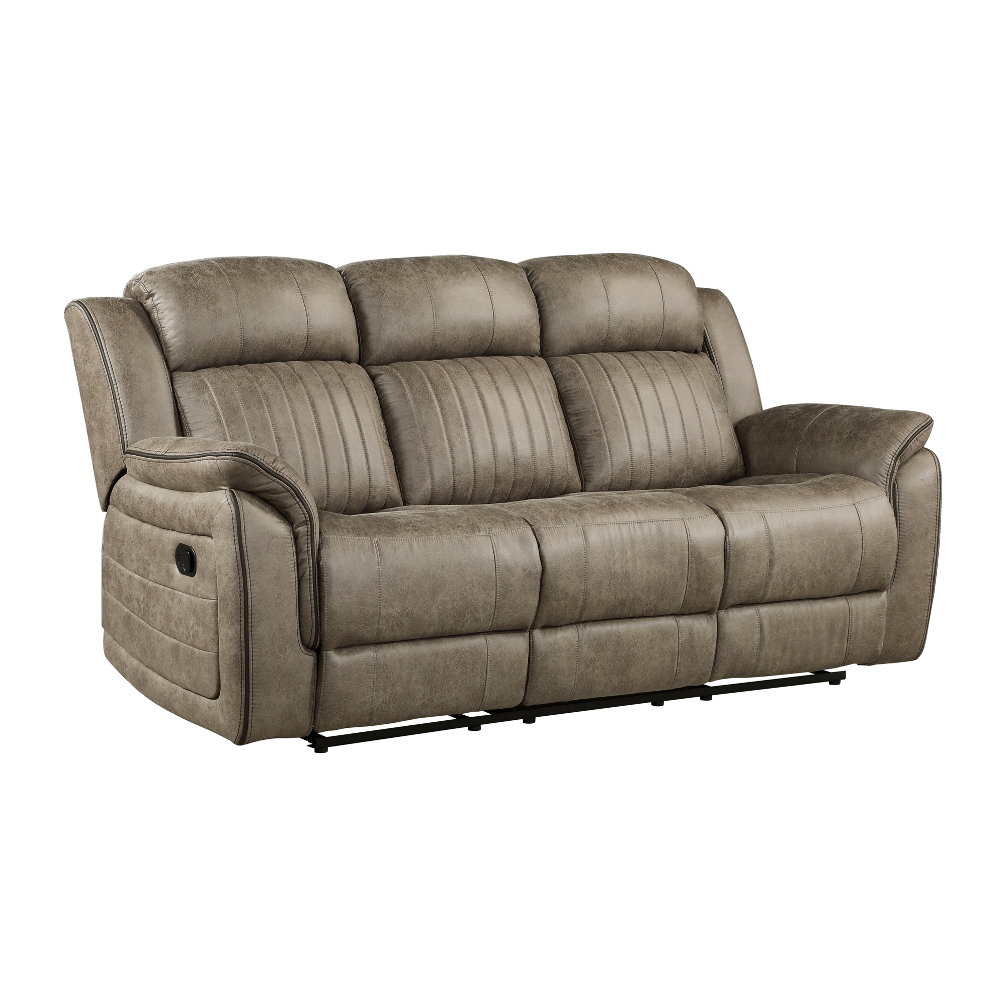 Centeroak Microfiber Double Reclining Sofa