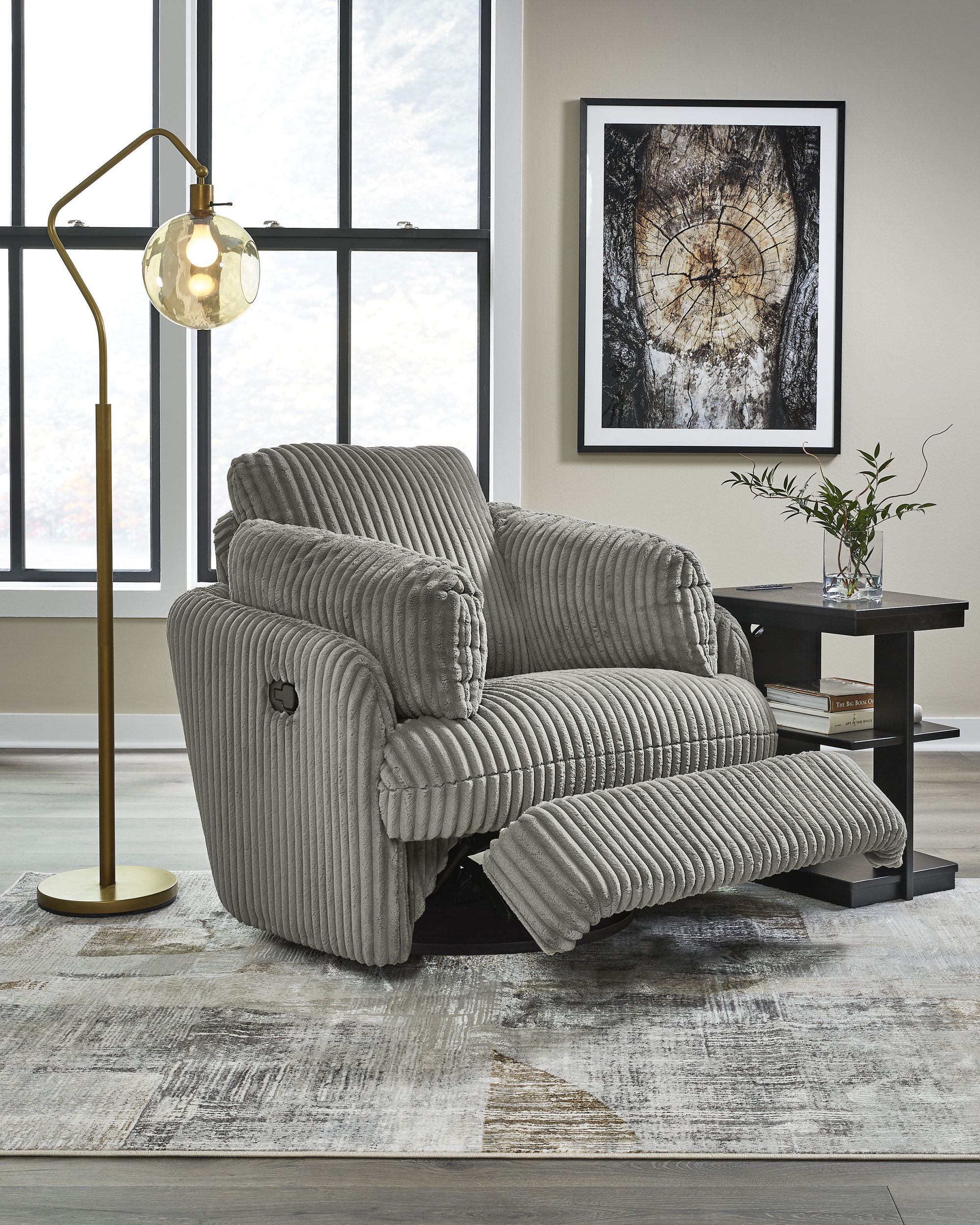 Tie-Breaker Polyester Swivel Glider Recliner