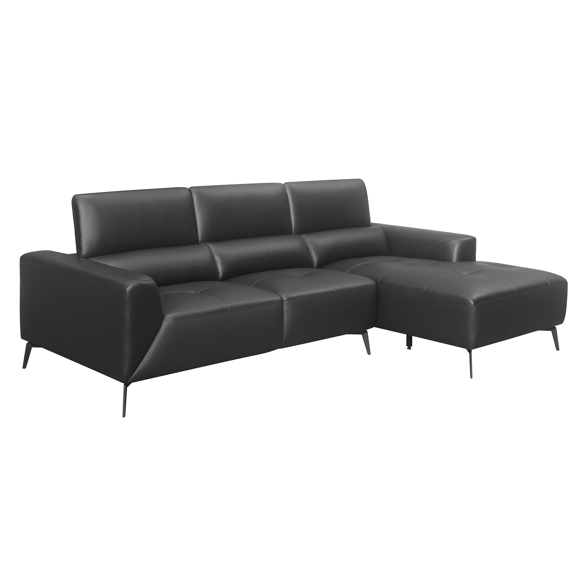 Argonne Leather/Leatherette Sectional, Right Chaise Facing