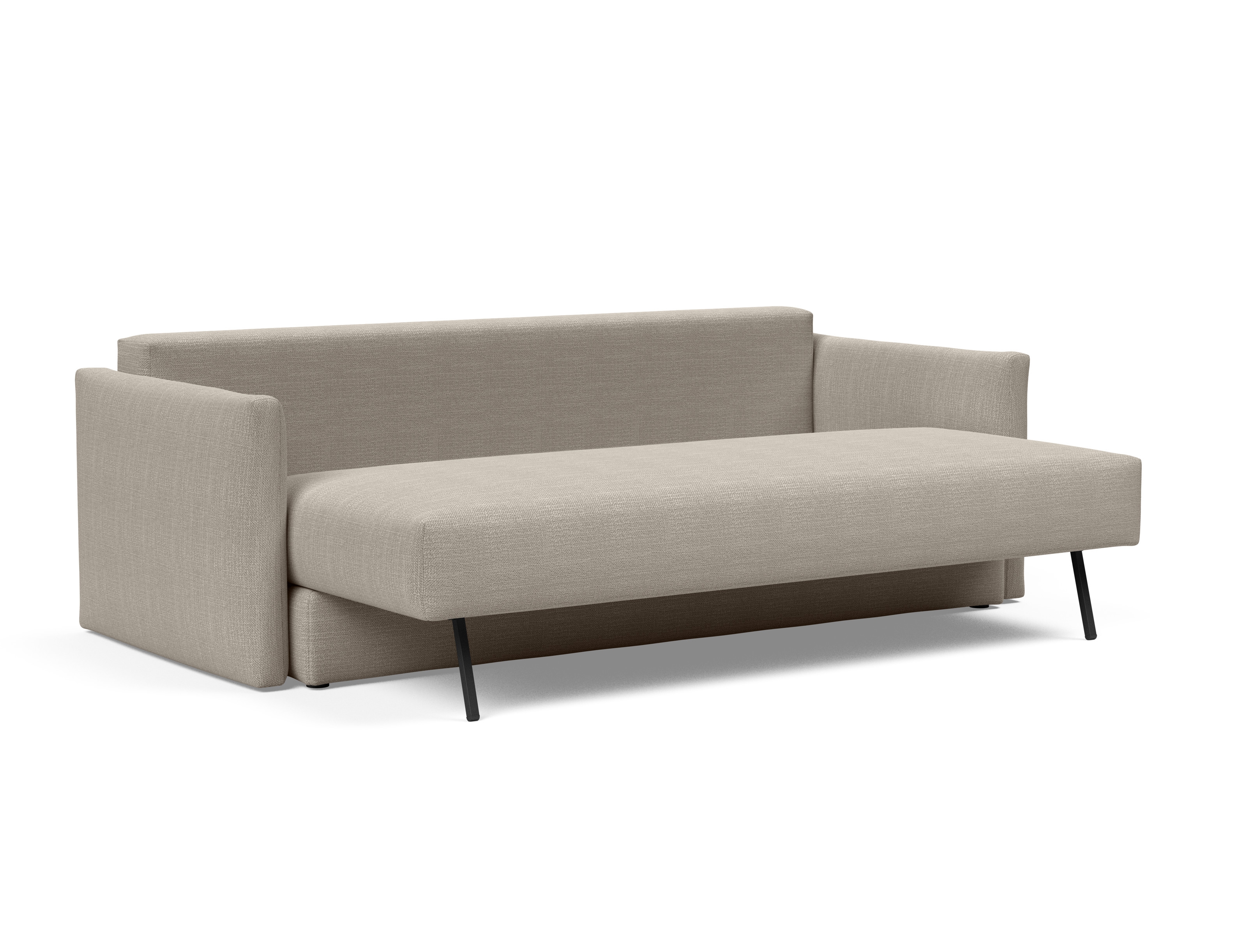 Sofa bed in warm brown hazelnut fabric