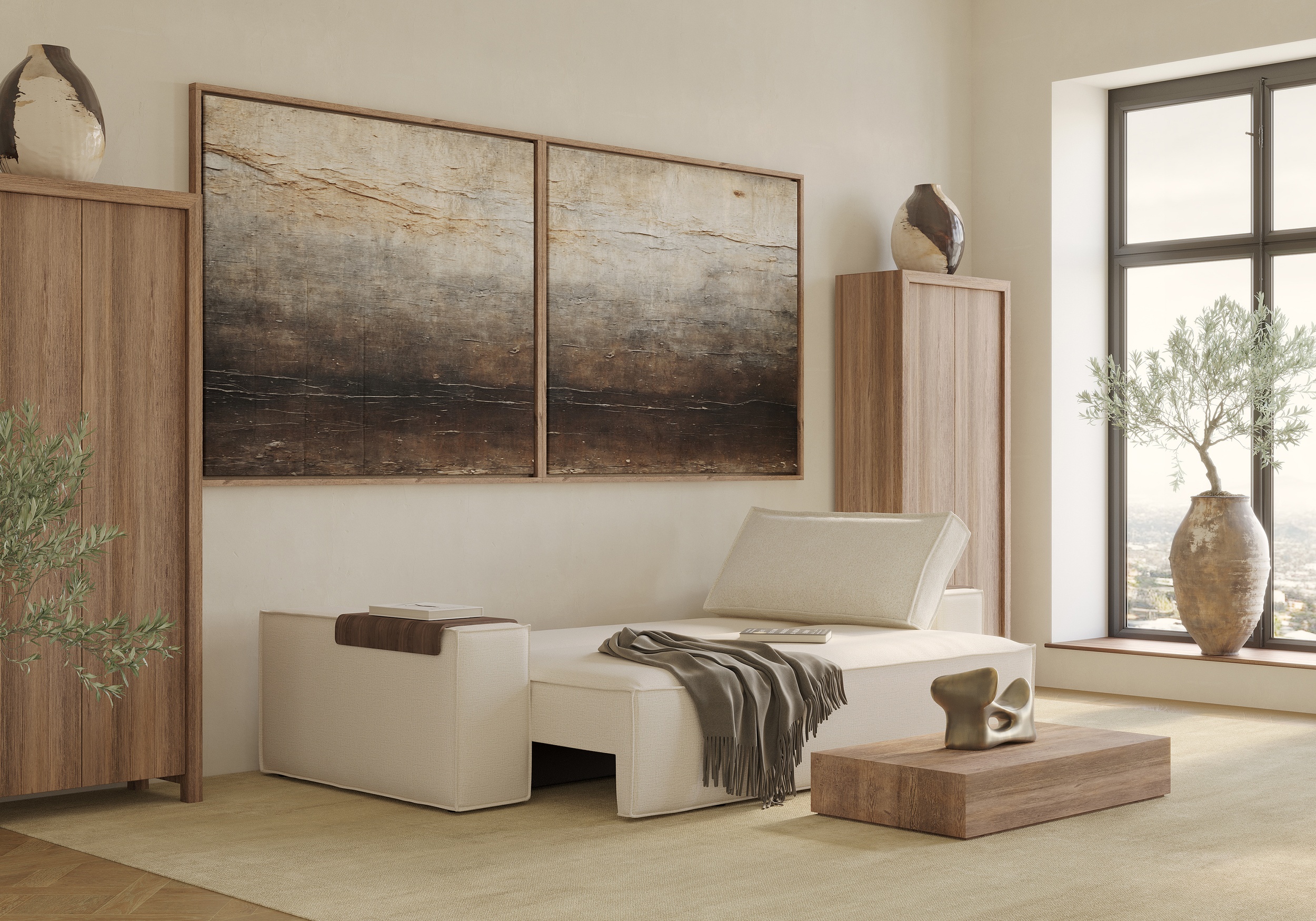 Newilla Storage Sofa Bed w/ Wide Arm Rests