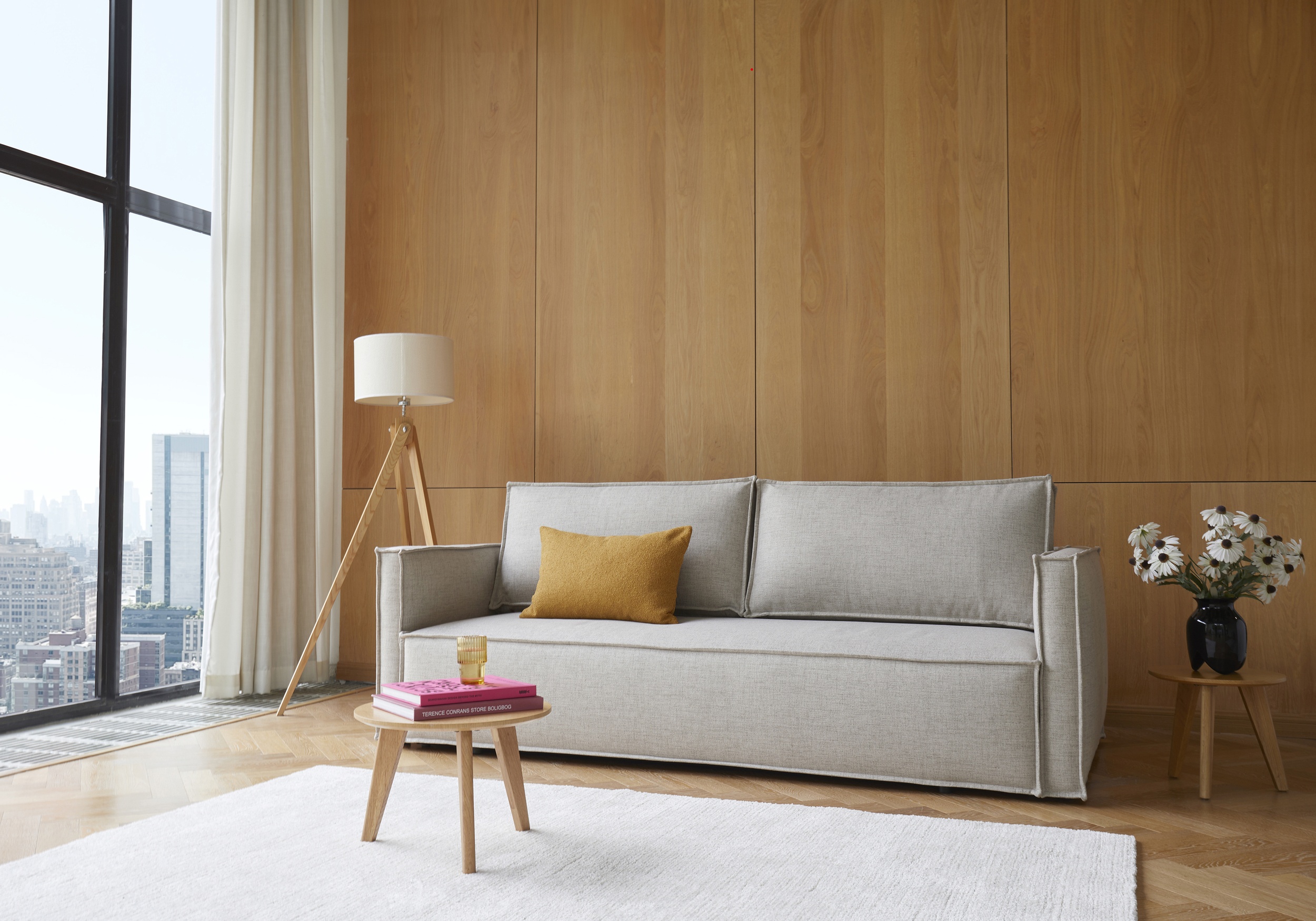 Newilla Storage Sofa Bed w/ Slim Arm Rests