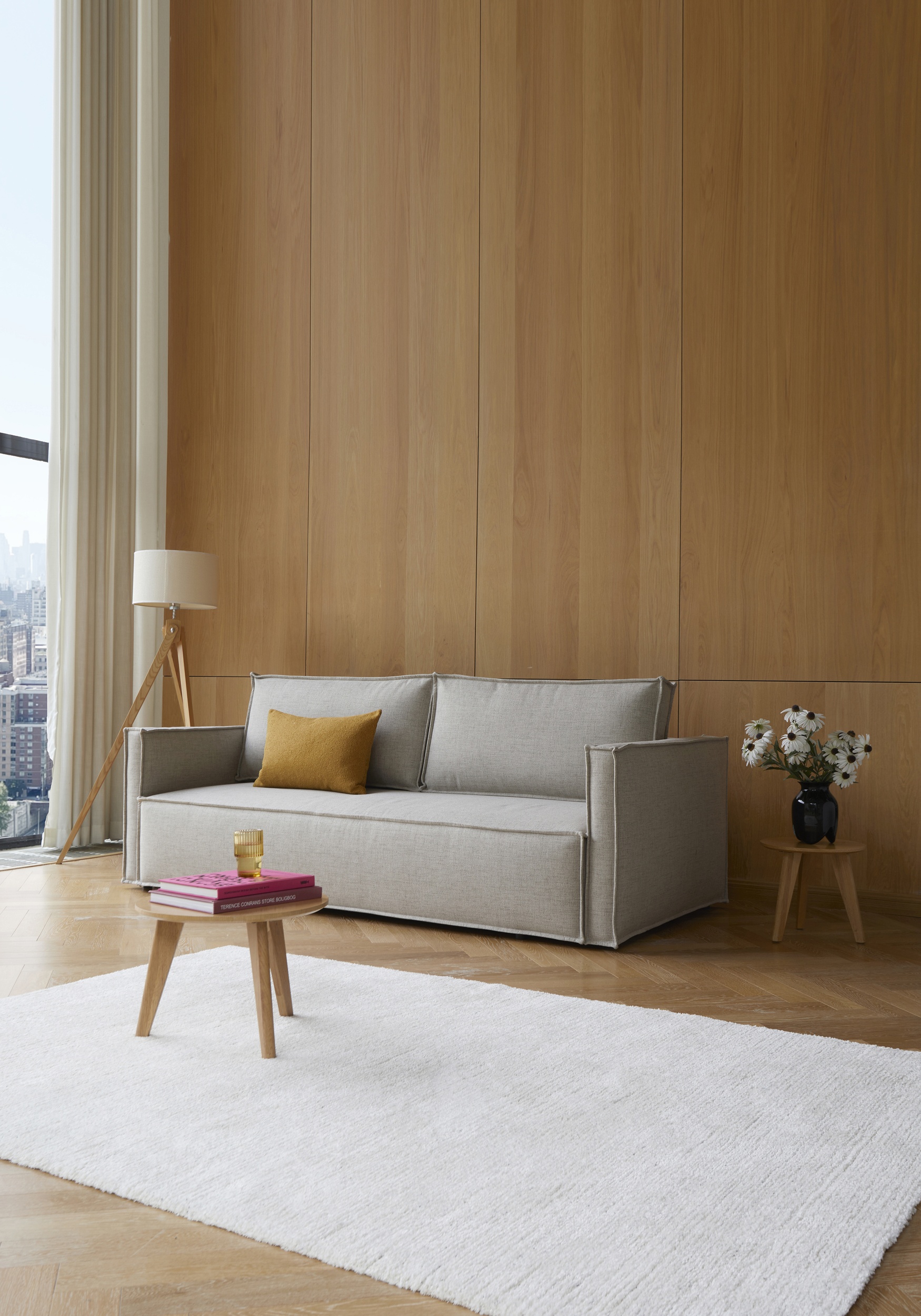 Newilla Storage Sofa Bed w/ Slim Arm Rests
