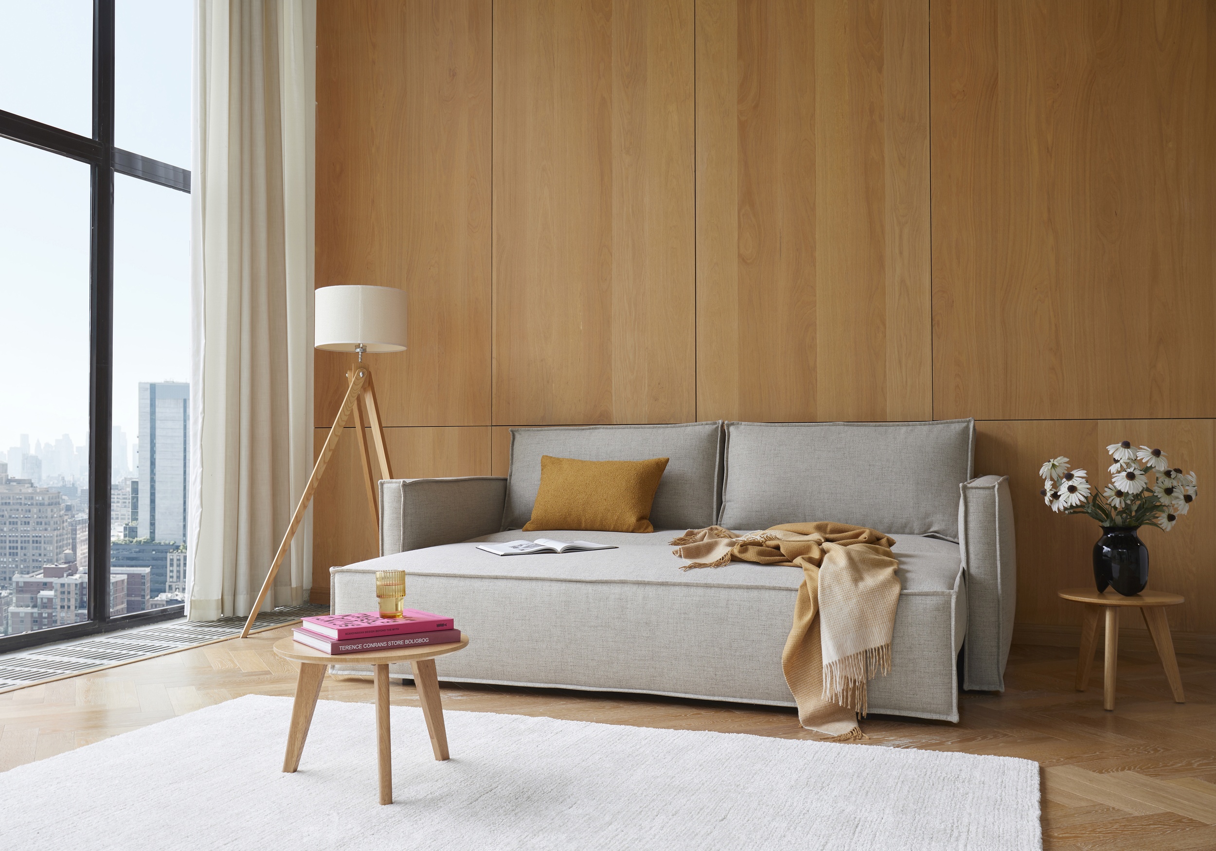 Newilla Storage Sofa Bed w/ Slim Arm Rests