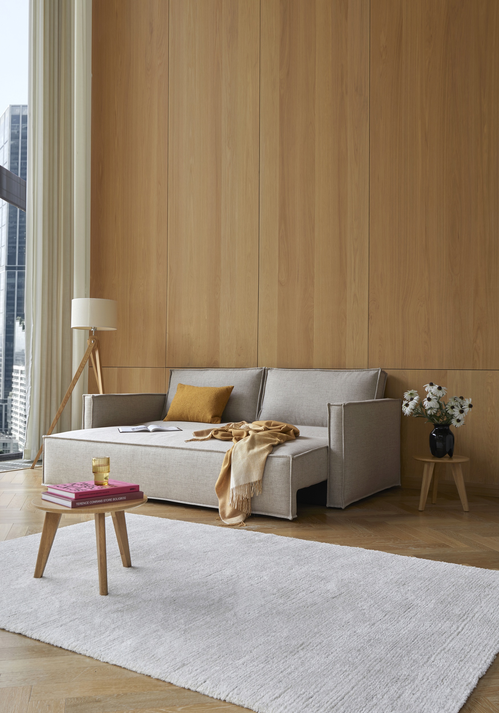 Newilla Storage Sofa Bed w/ Slim Arm Rests