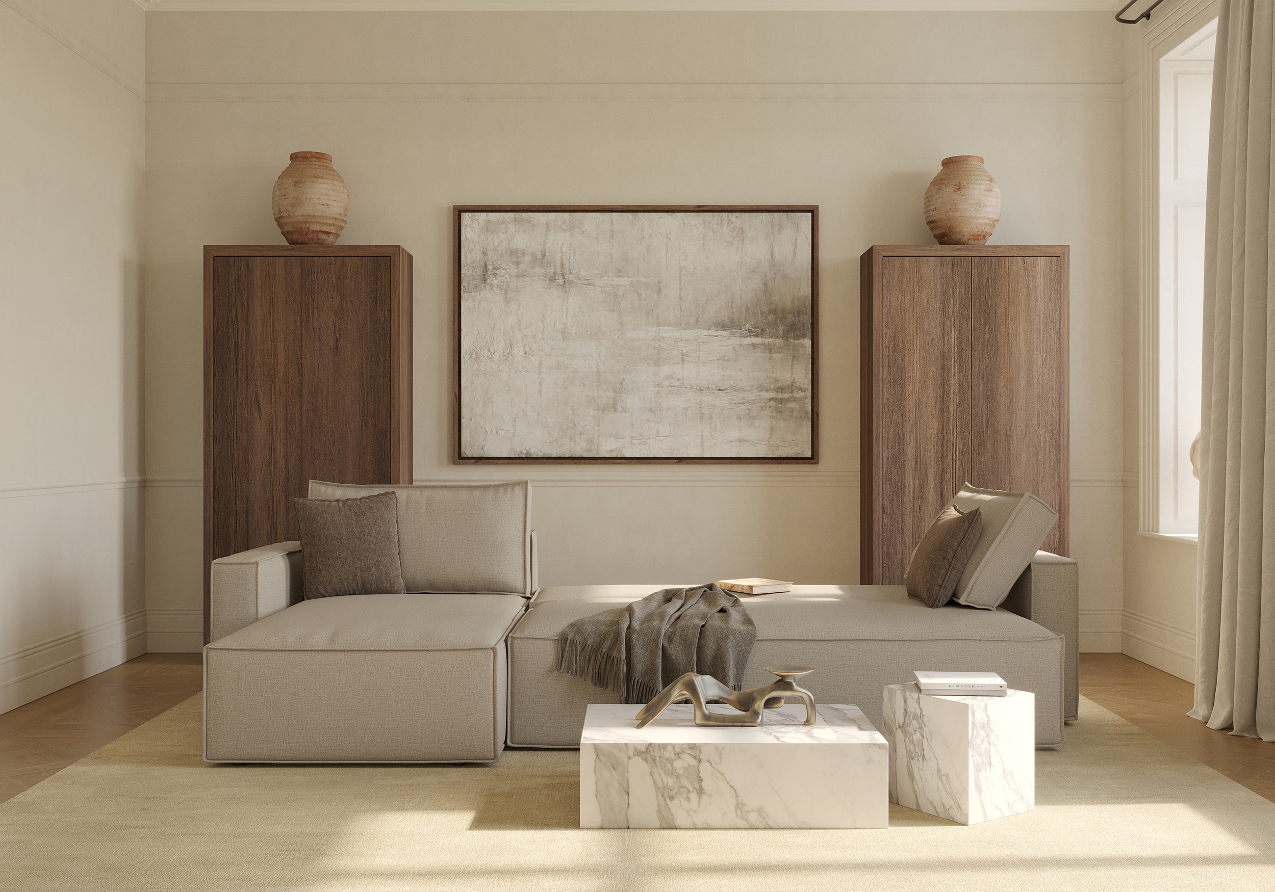 Newilla Reversible Storage Sleeper Sectional w/ Standart Arm Rests