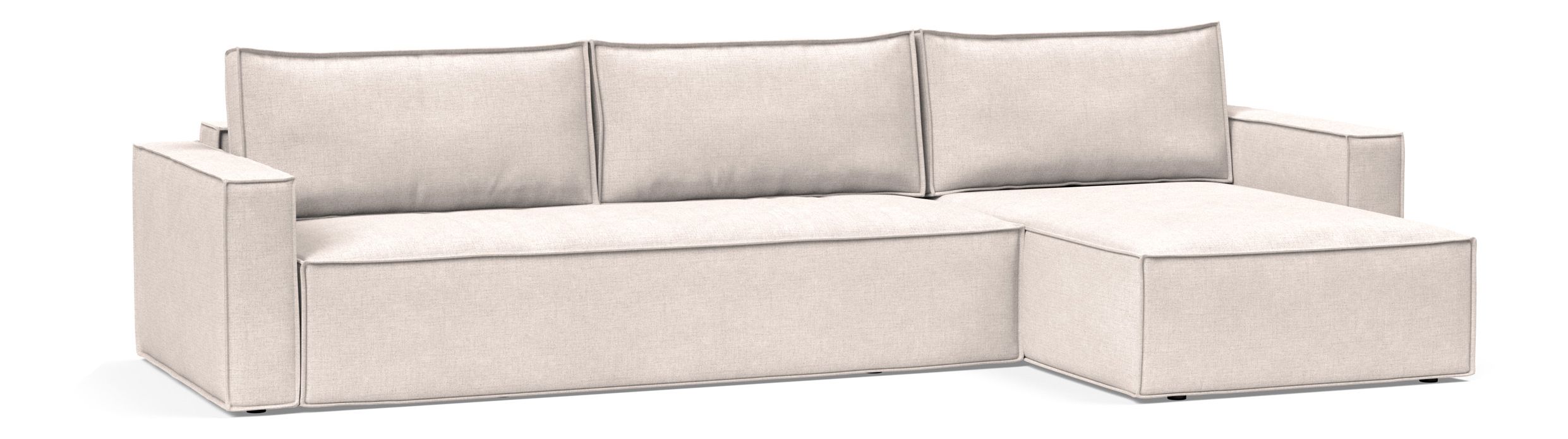 Newilla Polyester Fabric/Steel Reversible Storage Sleeper Sectional w/Standart Arm Rests