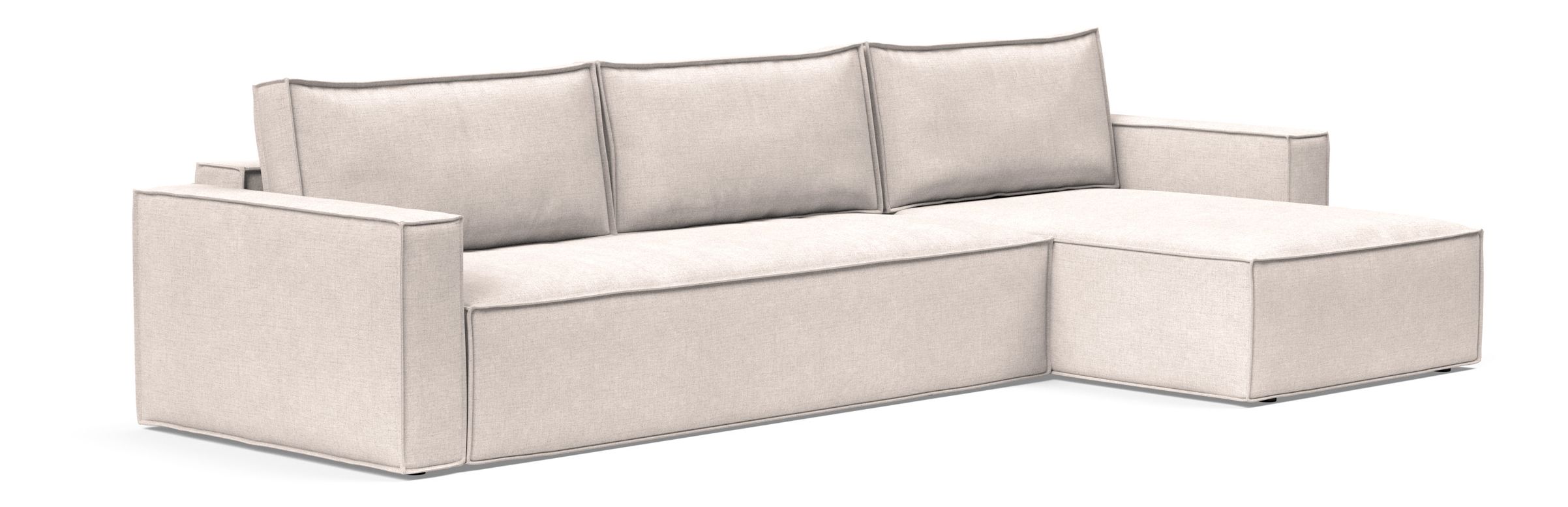 Newilla Polyester Fabric/Steel Reversible Storage Sleeper Sectional w/Standart Arm Rests