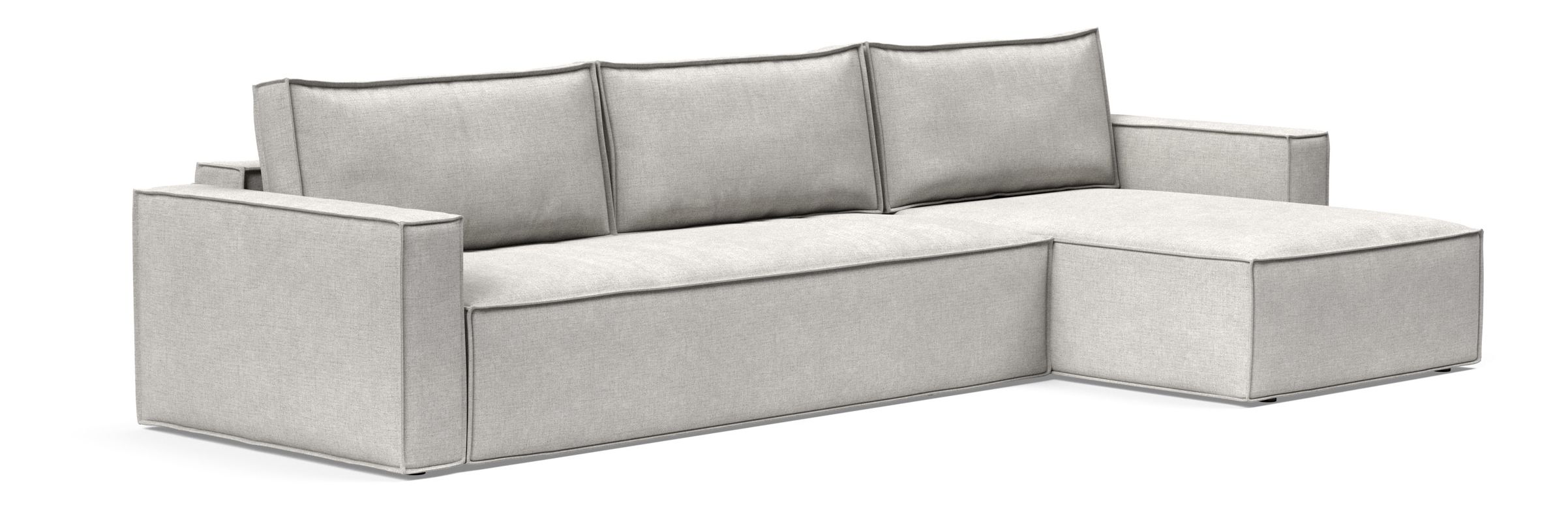 Newilla Polyester Fabric/Steel Reversible Storage Sleeper Sectional w/Standart Arm Rests