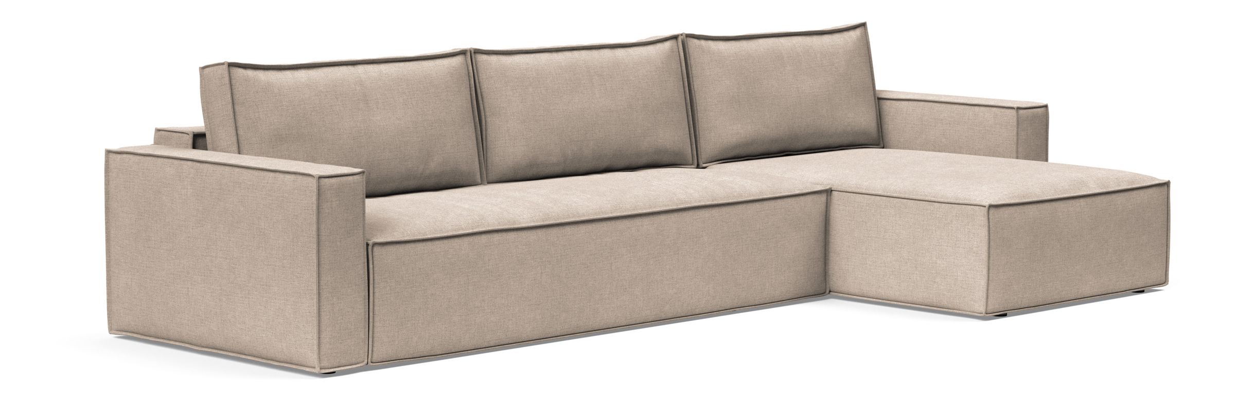 Newilla Polyester Fabric/Steel Reversible Storage Sleeper Sectional w/Standart Arm Rests