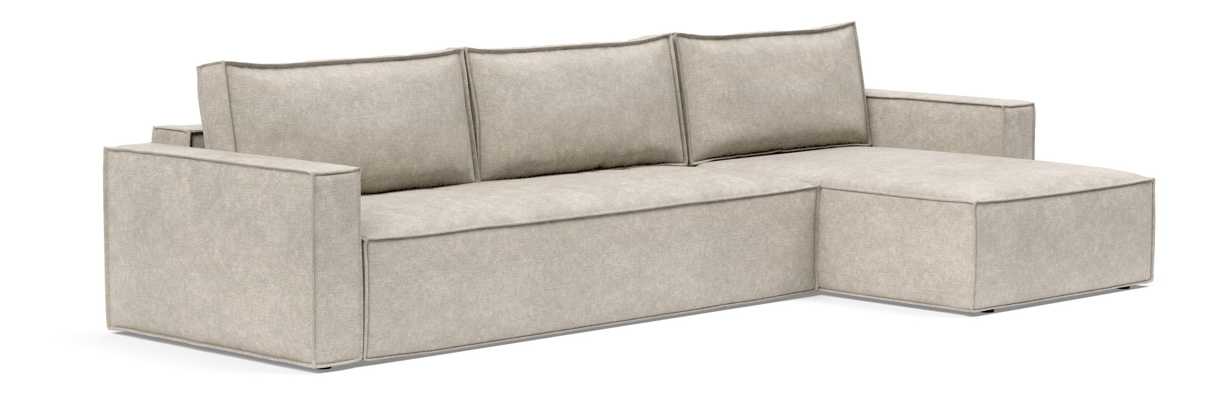 Newilla Polyester Fabric/Steel Reversible Storage Sleeper Sectional w/Standart Arm Rests