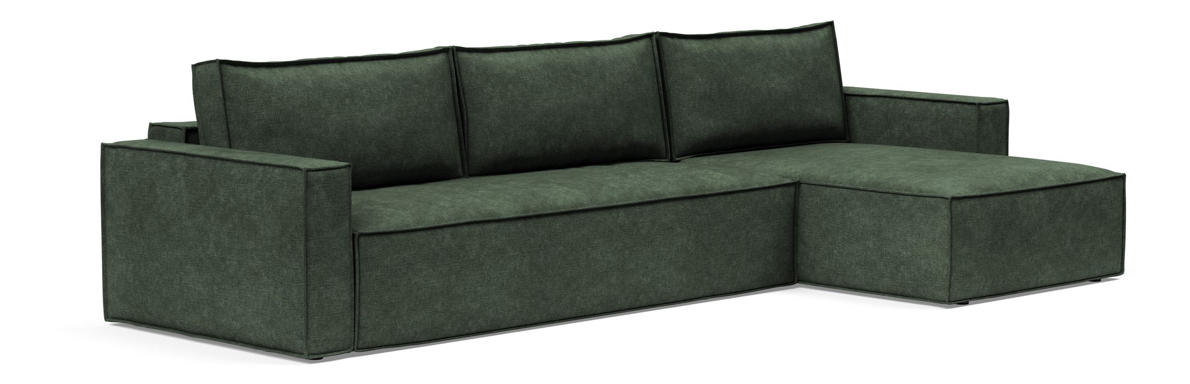 Newilla Polyester Fabric/Steel Reversible Storage Sleeper Sectional w/Standart Arm Rests