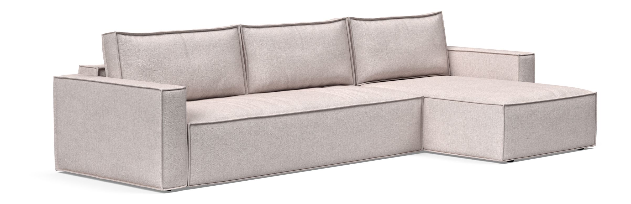 Newilla Polyester Fabric/Steel Reversible Storage Sleeper Sectional w/Standart Arm Rests