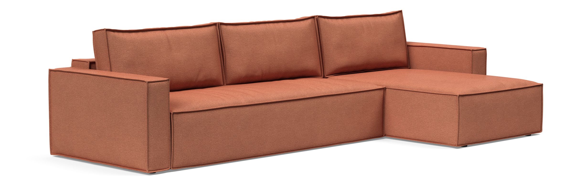 Newilla Polyester Fabric/Steel Reversible Storage Sleeper Sectional w/Standart Arm Rests