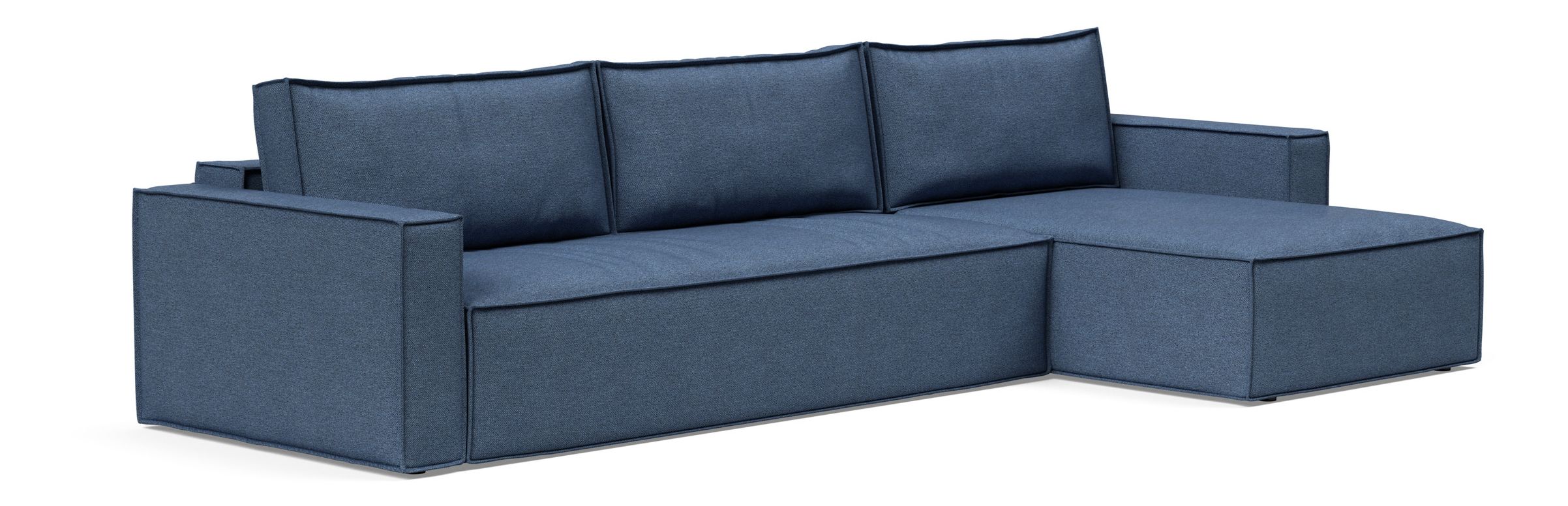 Newilla Polyester Fabric/Steel Reversible Storage Sleeper Sectional w/Standart Arm Rests