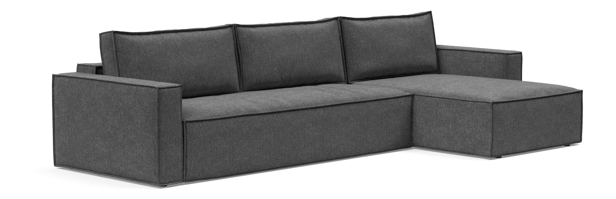 Newilla Polyester Fabric/Steel Reversible Storage Sleeper Sectional w/Standart Arm Rests