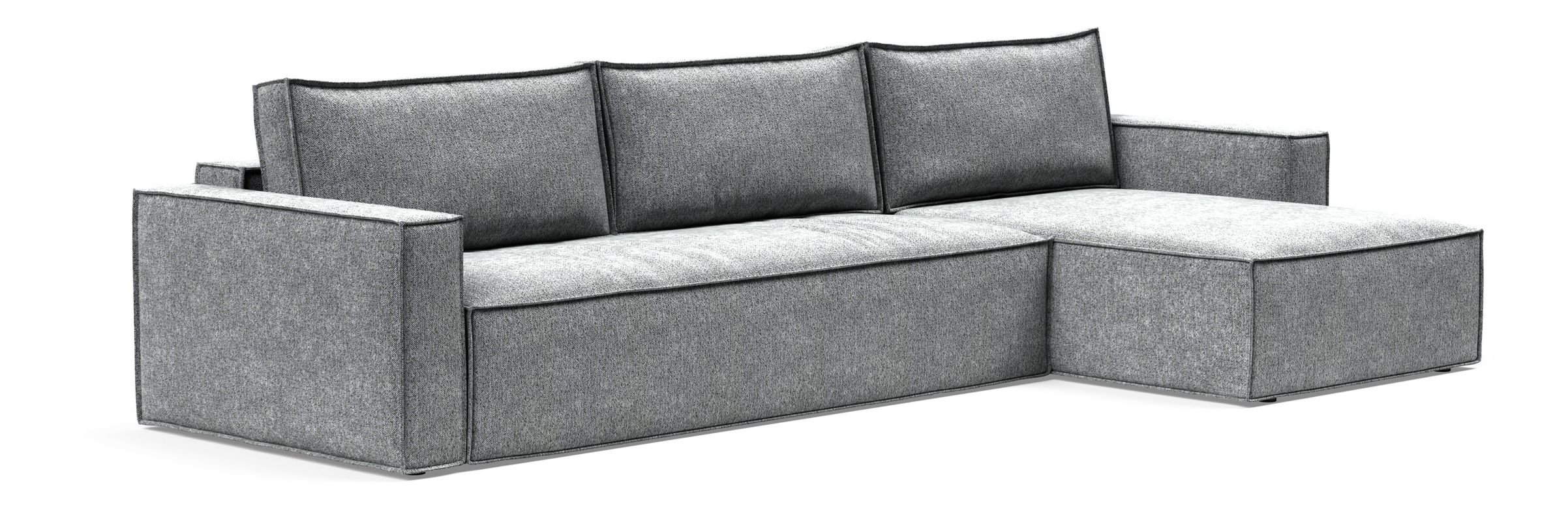 Newilla Polyester Fabric/Steel Reversible Storage Sleeper Sectional w/Standart Arm Rests