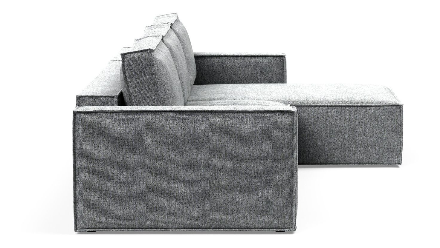 Newilla Polyester Fabric/Steel Reversible Storage Sleeper Sectional w/Standart Arm Rests
