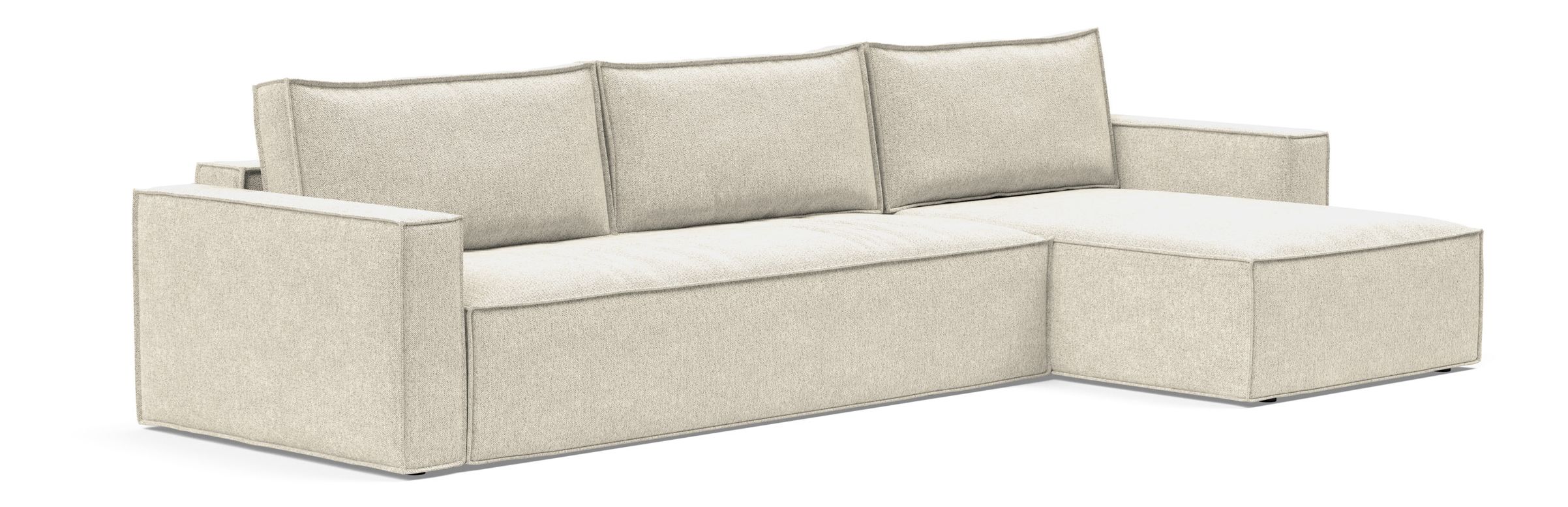 Newilla Polyester Fabric/Steel Reversible Storage Sleeper Sectional w/Standart Arm Rests