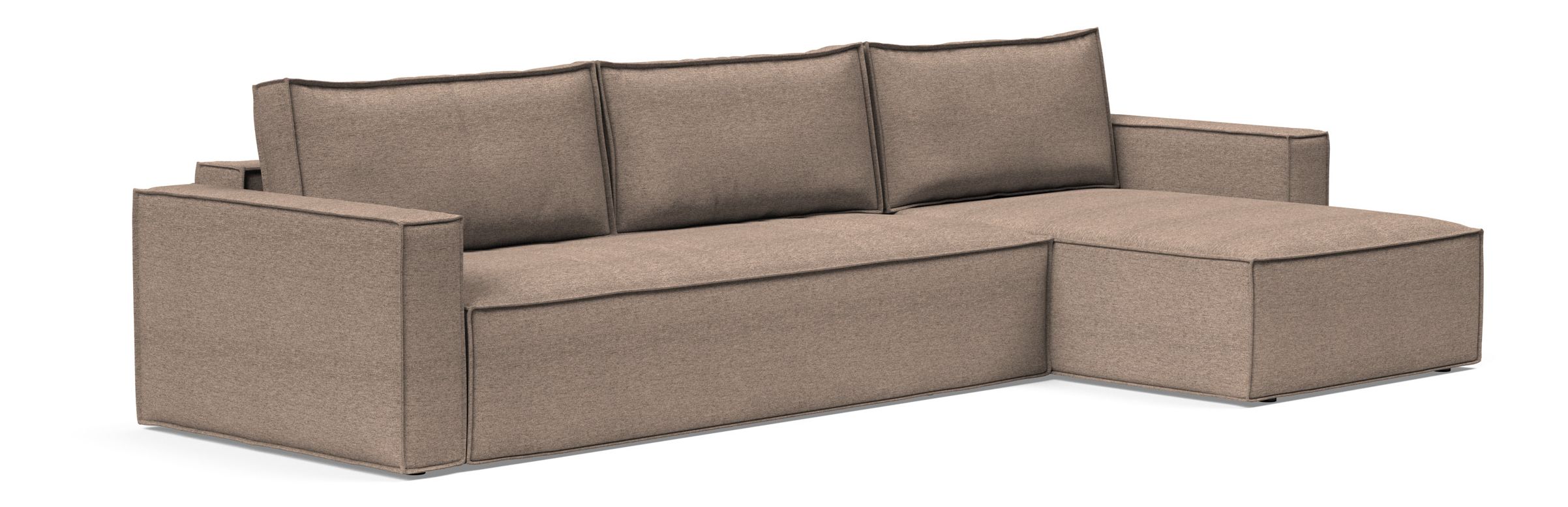 Newilla Polyester Fabric/Steel Reversible Storage Sleeper Sectional w/Standart Arm Rests