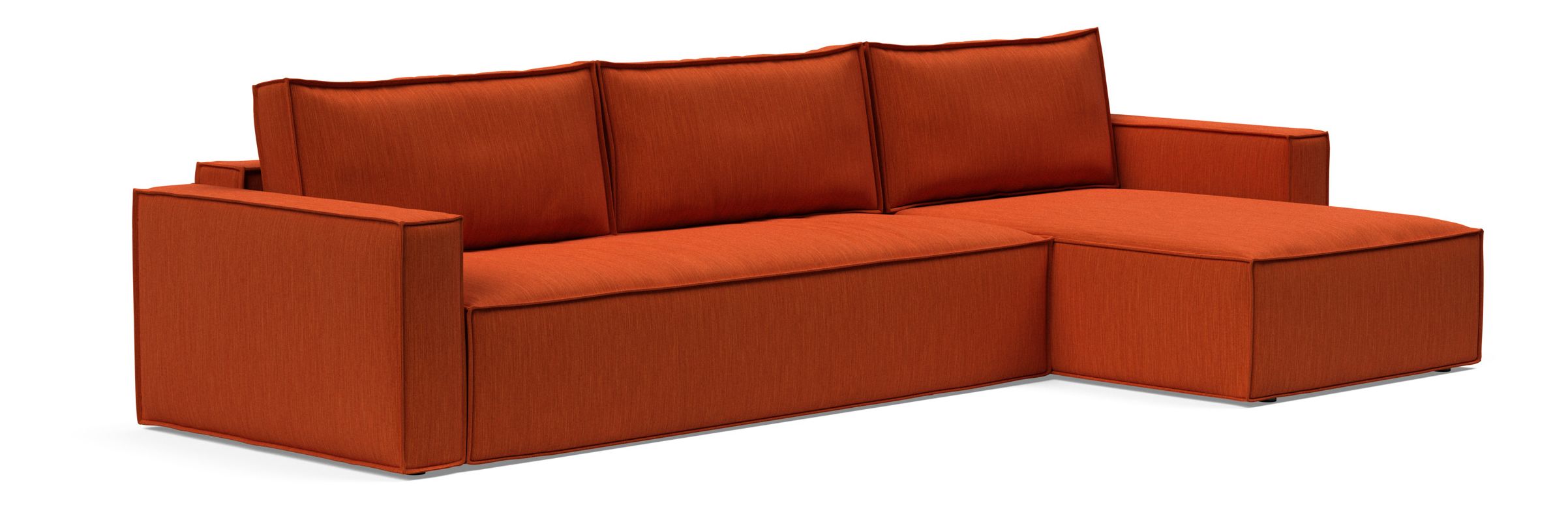 Newilla Polyester Fabric/Steel Reversible Storage Sleeper Sectional w/Standart Arm Rests