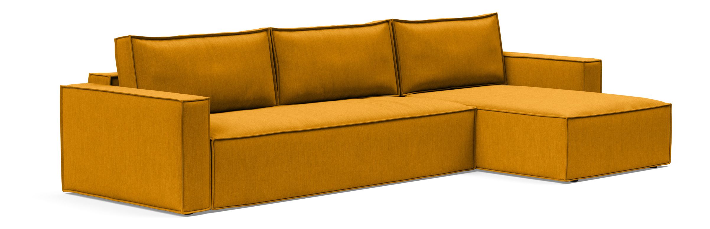 Newilla Polyester Fabric/Steel Reversible Storage Sleeper Sectional w/Standart Arm Rests