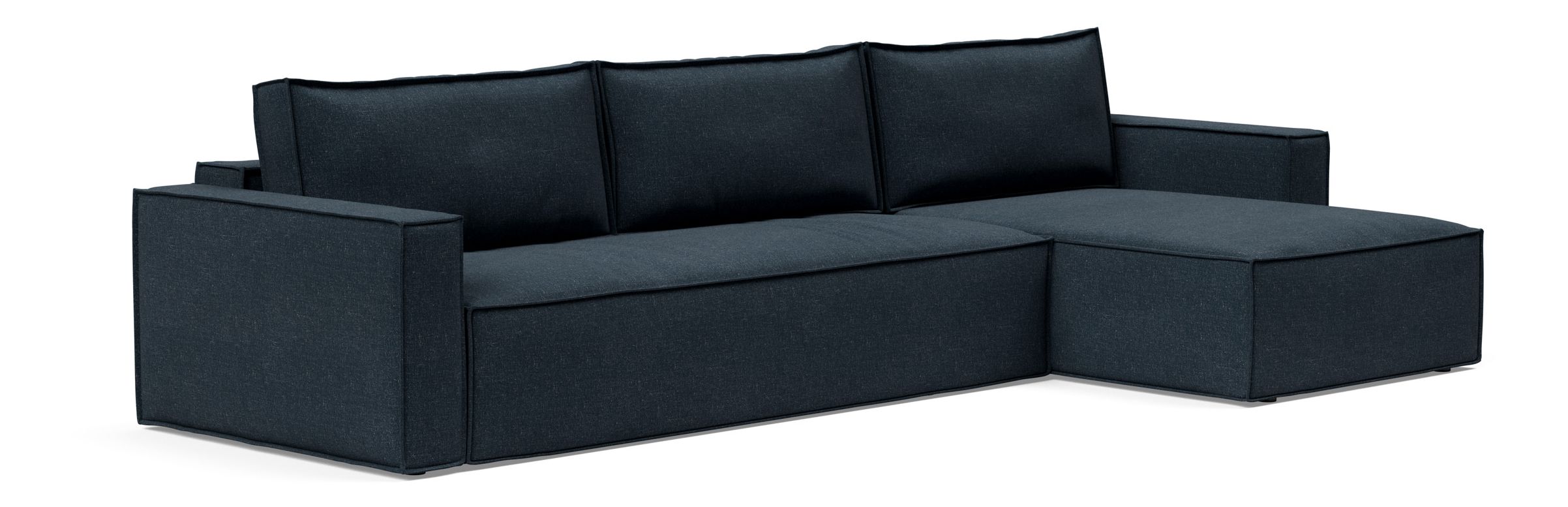 Newilla Polyester Fabric/Steel Reversible Storage Sleeper Sectional w/Standart Arm Rests