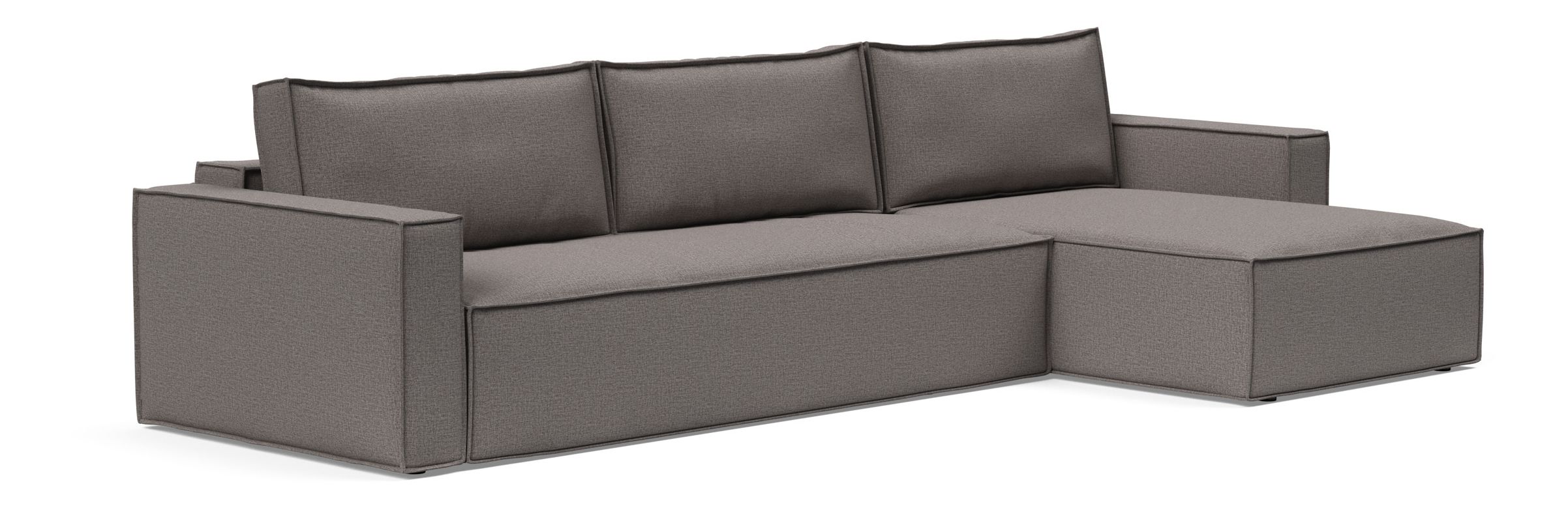 Newilla Polyester Fabric/Steel Reversible Storage Sleeper Sectional w/Standart Arm Rests