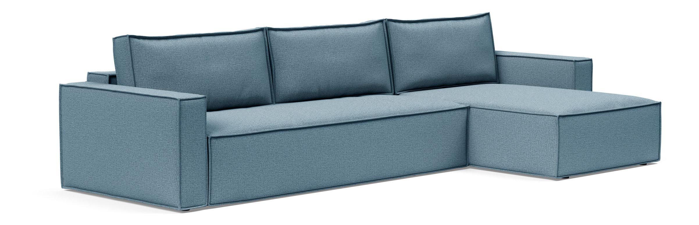 Newilla Polyester Fabric/Steel Reversible Storage Sleeper Sectional w/Standart Arm Rests