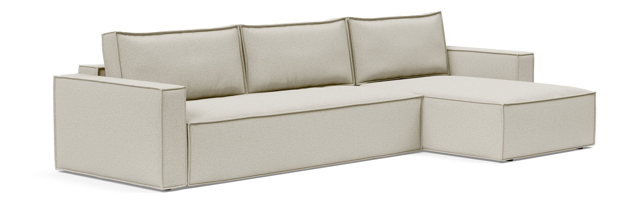 Newilla Polyester Fabric/Steel Reversible Storage Sleeper Sectional w/Standart Arm Rests