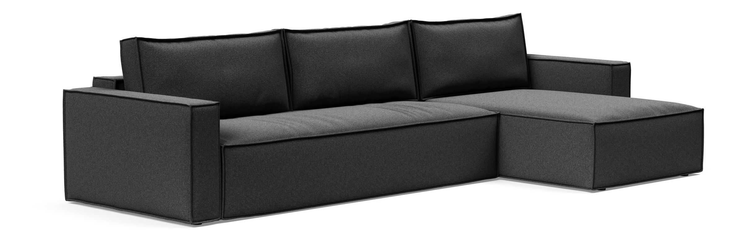 Newilla Polyester Fabric/Steel Reversible Storage Sleeper Sectional w/Standart Arm Rests