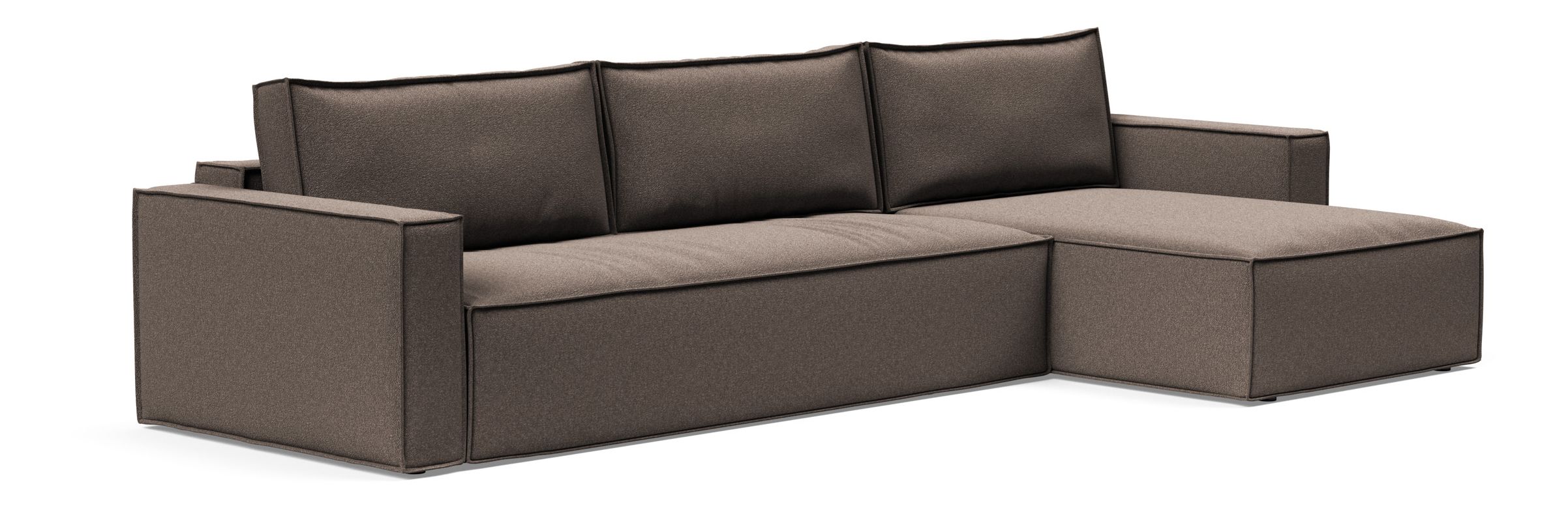 Newilla Polyester Fabric/Steel Reversible Storage Sleeper Sectional w/Standart Arm Rests