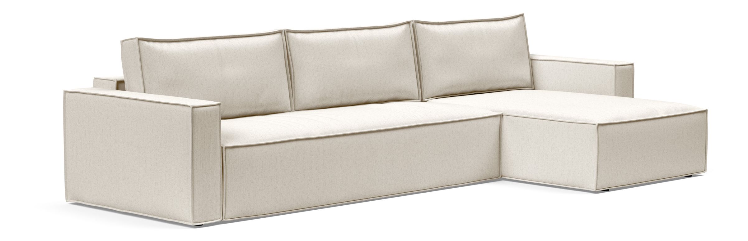 Newilla Polyester Fabric/Steel Reversible Storage Sleeper Sectional w/Standart Arm Rests