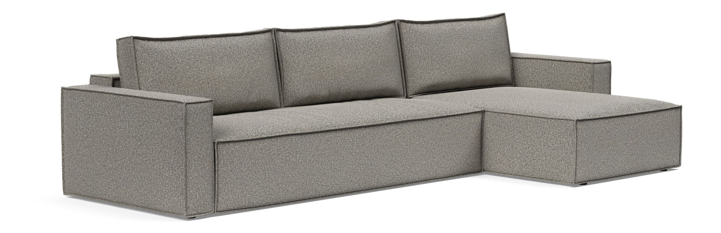 Newilla Polyester Fabric/Steel Reversible Storage Sleeper Sectional w/Standart Arm Rests