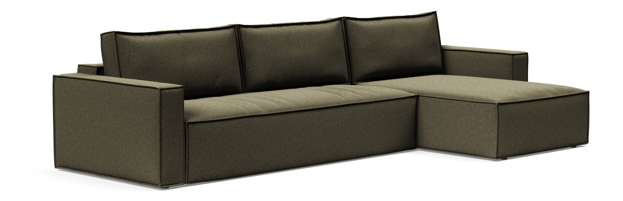 Newilla Polyester Fabric/Steel Reversible Storage Sleeper Sectional w/Standart Arm Rests