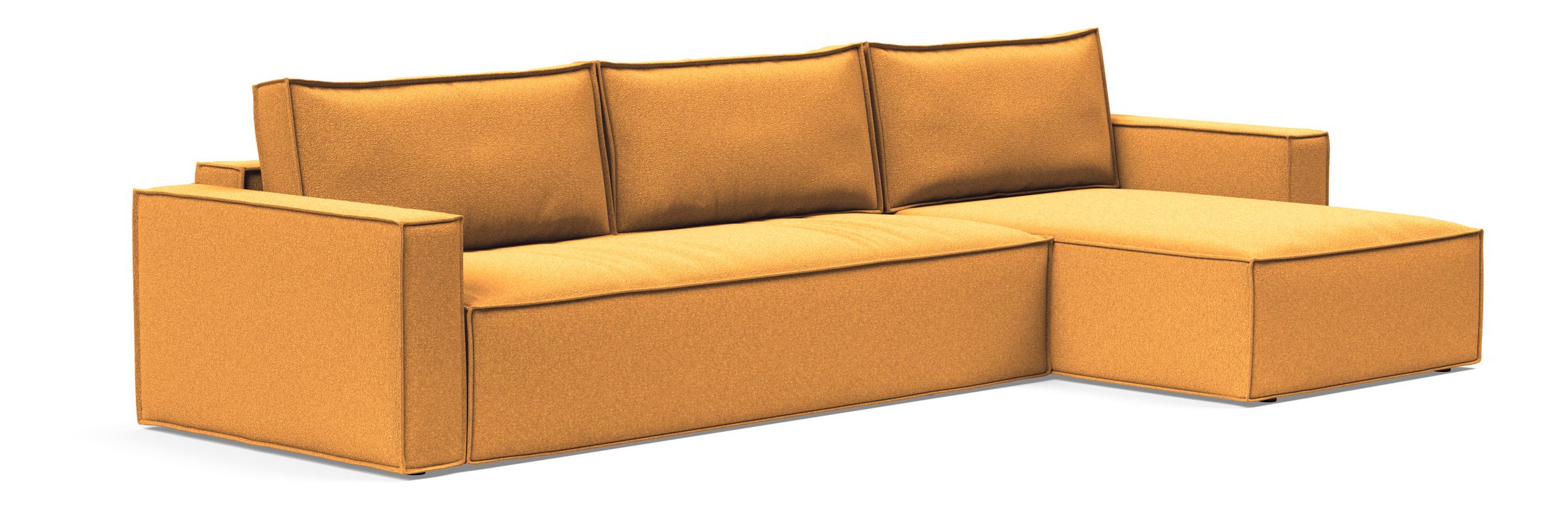 Newilla Polyester Fabric/Steel Reversible Storage Sleeper Sectional w/Standart Arm Rests
