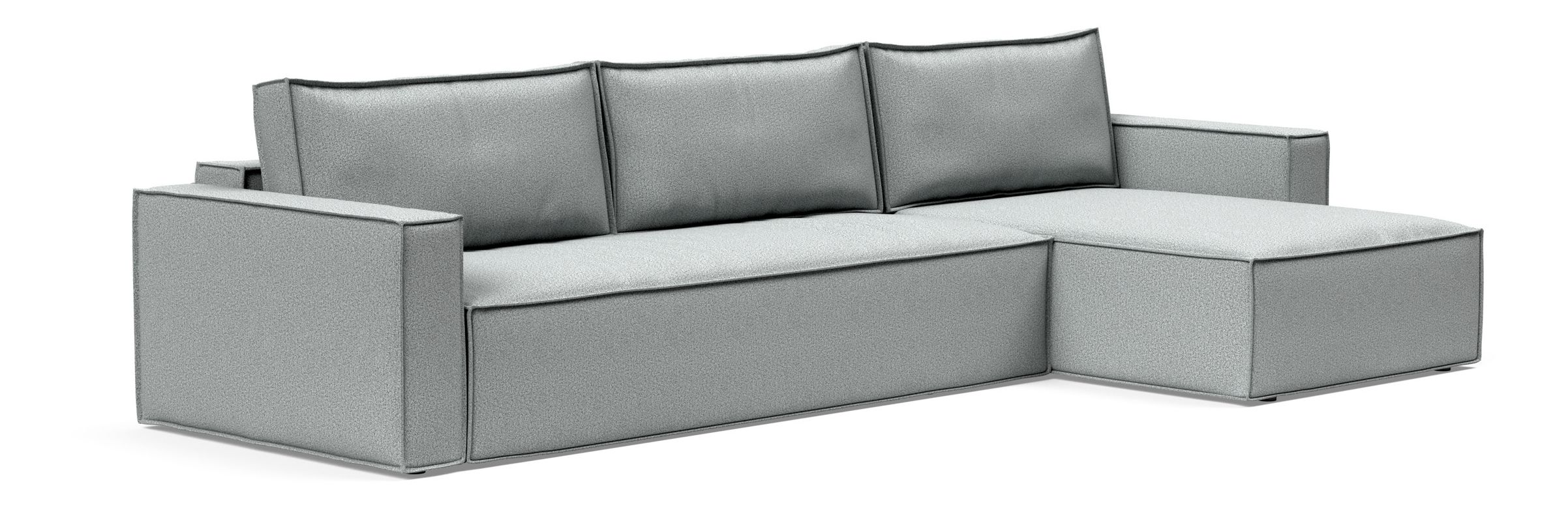 Newilla Polyester Fabric/Steel Reversible Storage Sleeper Sectional w/Standart Arm Rests