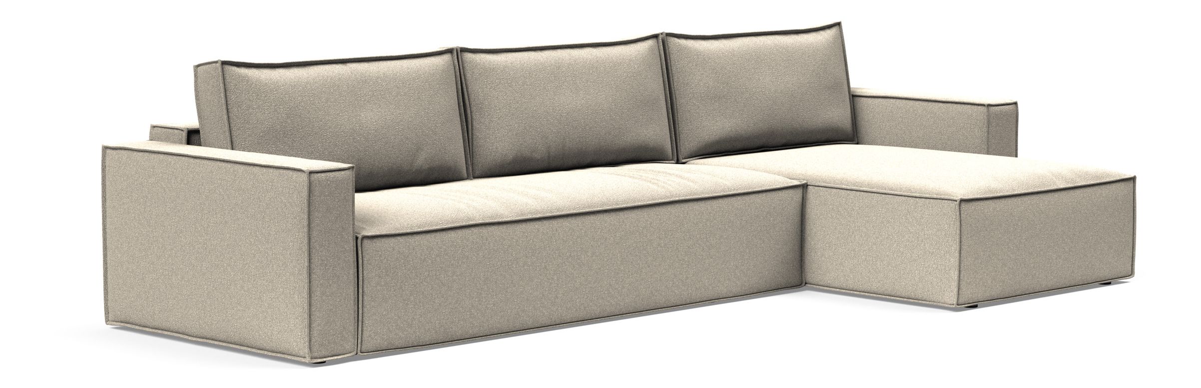 Newilla Polyester Fabric/Steel Reversible Storage Sleeper Sectional w/Standart Arm Rests
