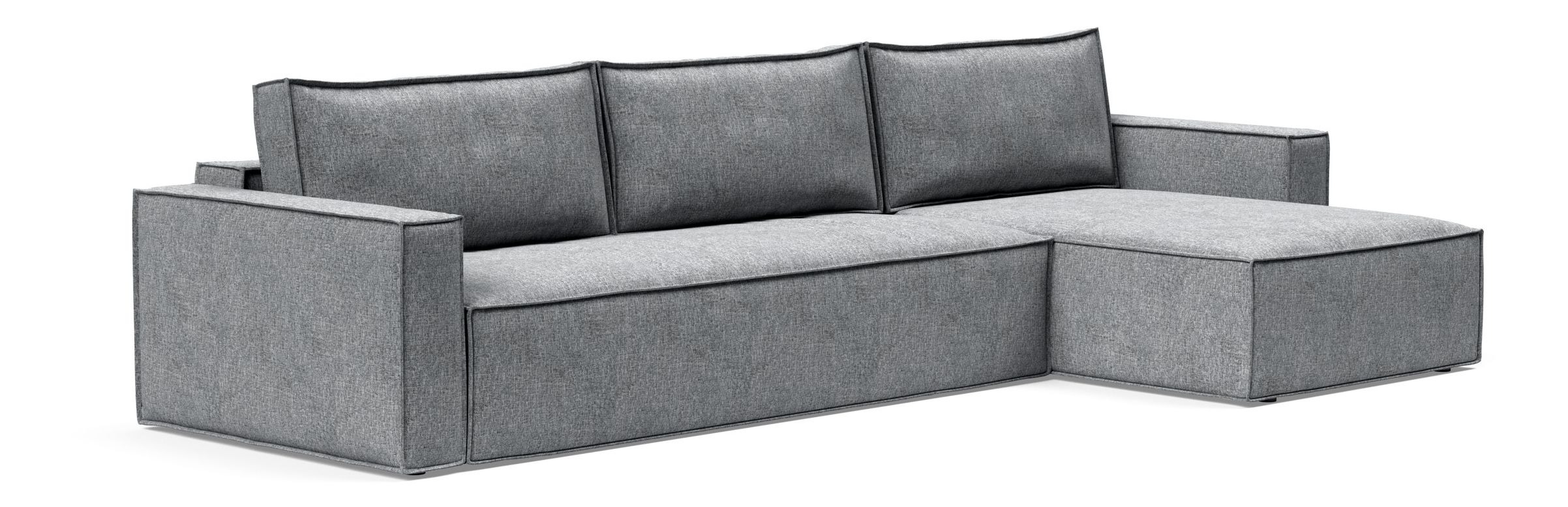 Newilla Polyester Fabric/Steel Reversible Storage Sleeper Sectional w/Standart Arm Rests