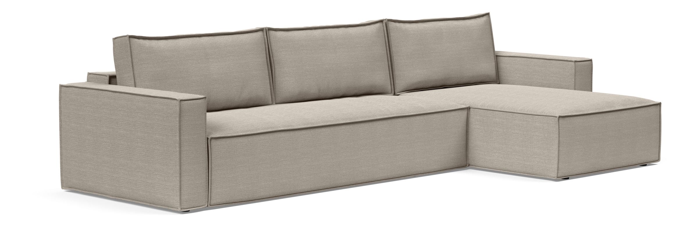 Newilla Polyester Fabric/Steel Reversible Storage Sleeper Sectional w/Standart Arm Rests