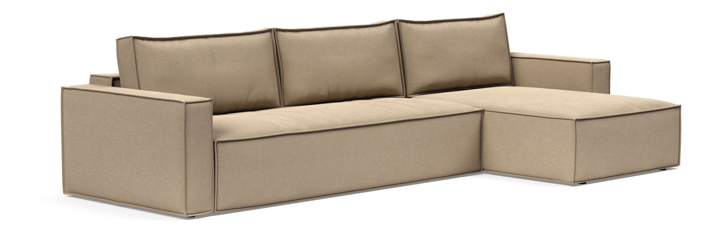 Newilla Polyester Fabric/Steel Reversible Storage Sleeper Sectional w/Standart Arm Rests