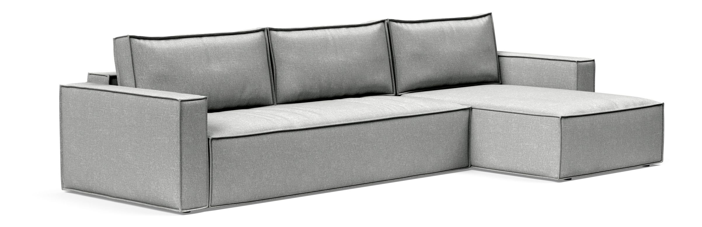Newilla Polyester Fabric/Steel Reversible Storage Sleeper Sectional w/Standart Arm Rests