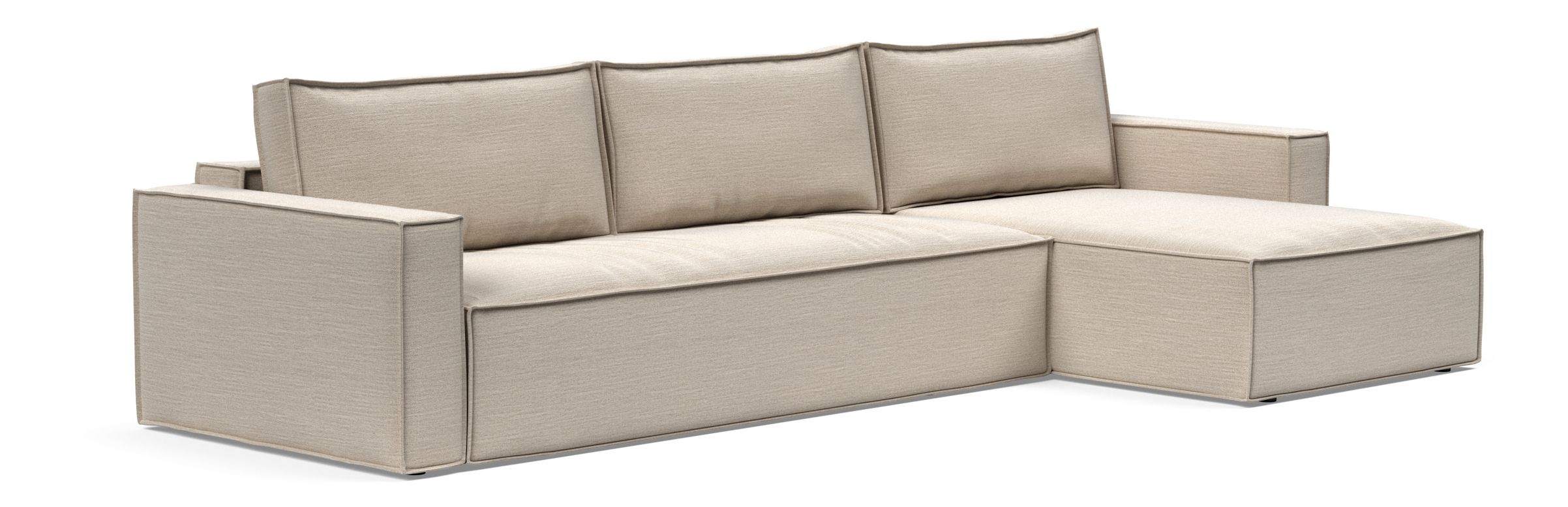 Newilla Polyester Fabric/Steel Reversible Storage Sleeper Sectional w/Standart Arm Rests