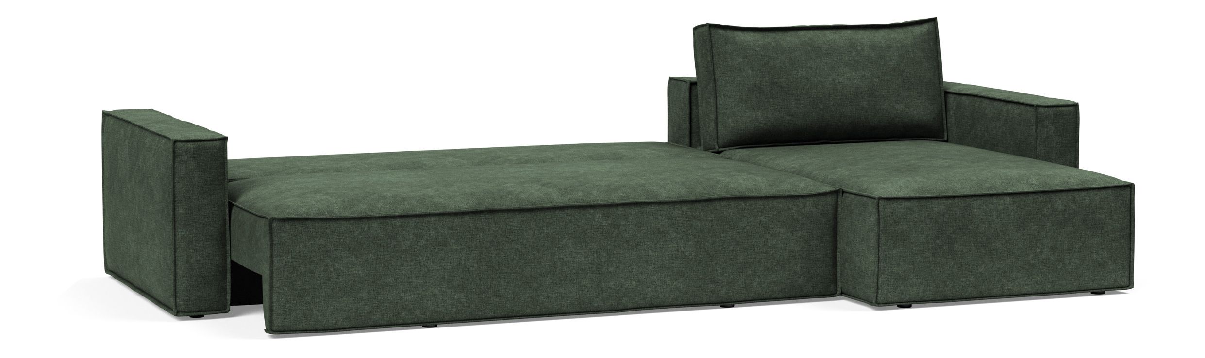 Newilla Polyester Fabric/Steel Reversible Storage Sleeper Sectional w/Standart Arm Rests