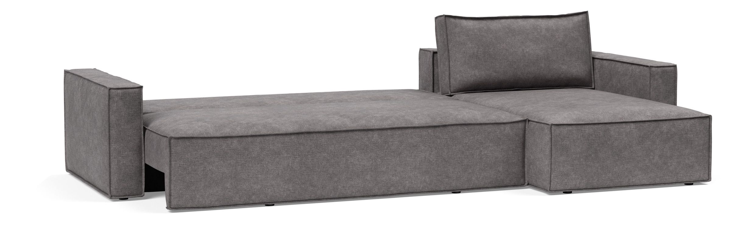 Newilla Polyester Fabric/Steel Reversible Storage Sleeper Sectional w/Standart Arm Rests